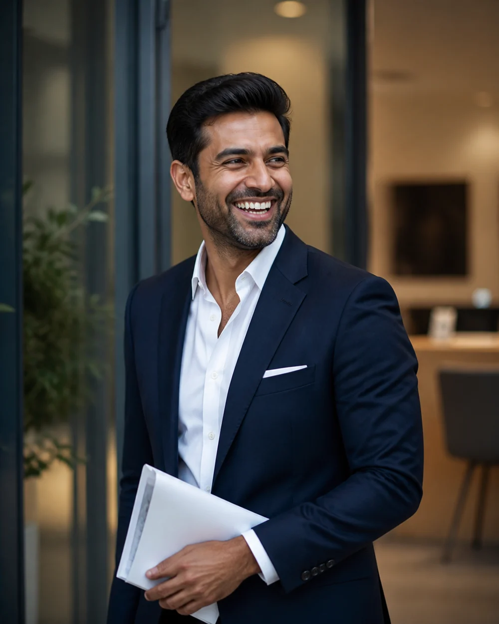 A Dukes adviser with the written guarantee at the office.